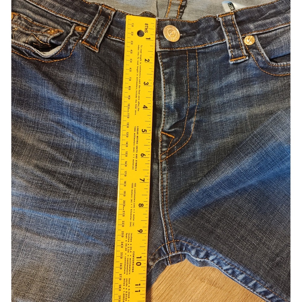 True Religion Halle Super Skinny Jeans Womens 33 Dark Blue Mid Rise Horseshoe - Picture 10 of 13